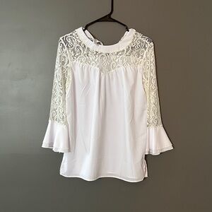 Elegant White Lace Women's Top